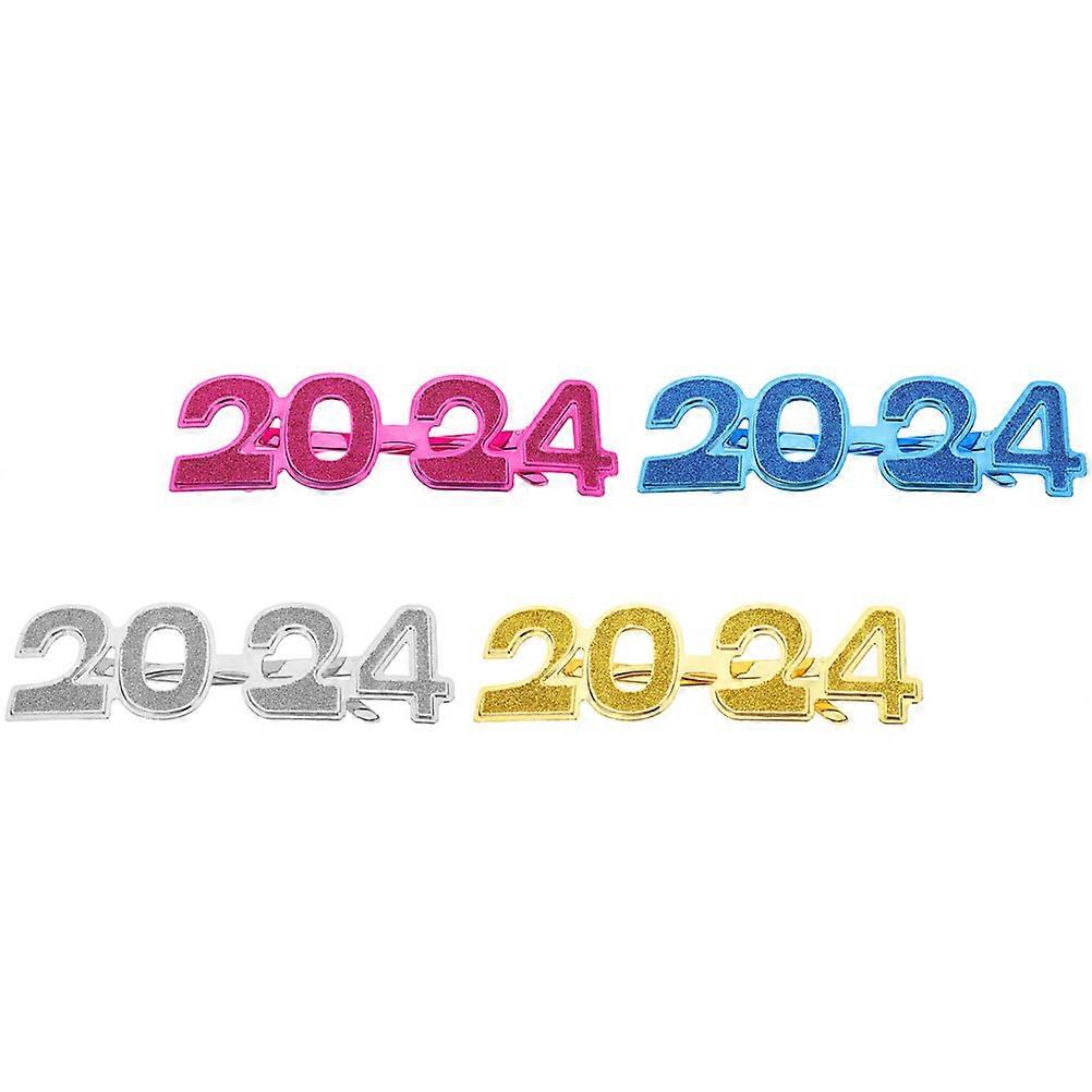 2023 Funny Sunglasses For New Year's Celebration Adults Assorted Accessory 4 Pairs