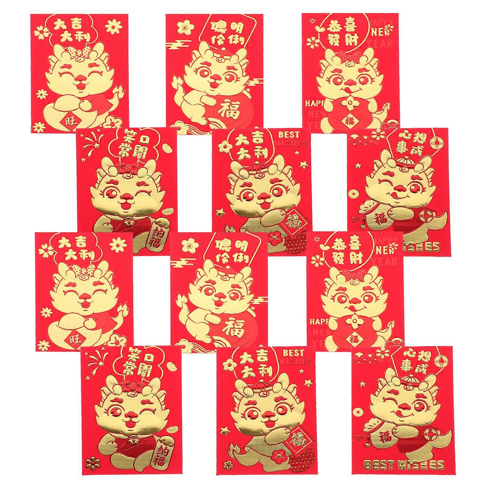 30Pcs Traditional Chinese Style Red Envelopes Rectangular Safe Storage For Small Items During Festivals
