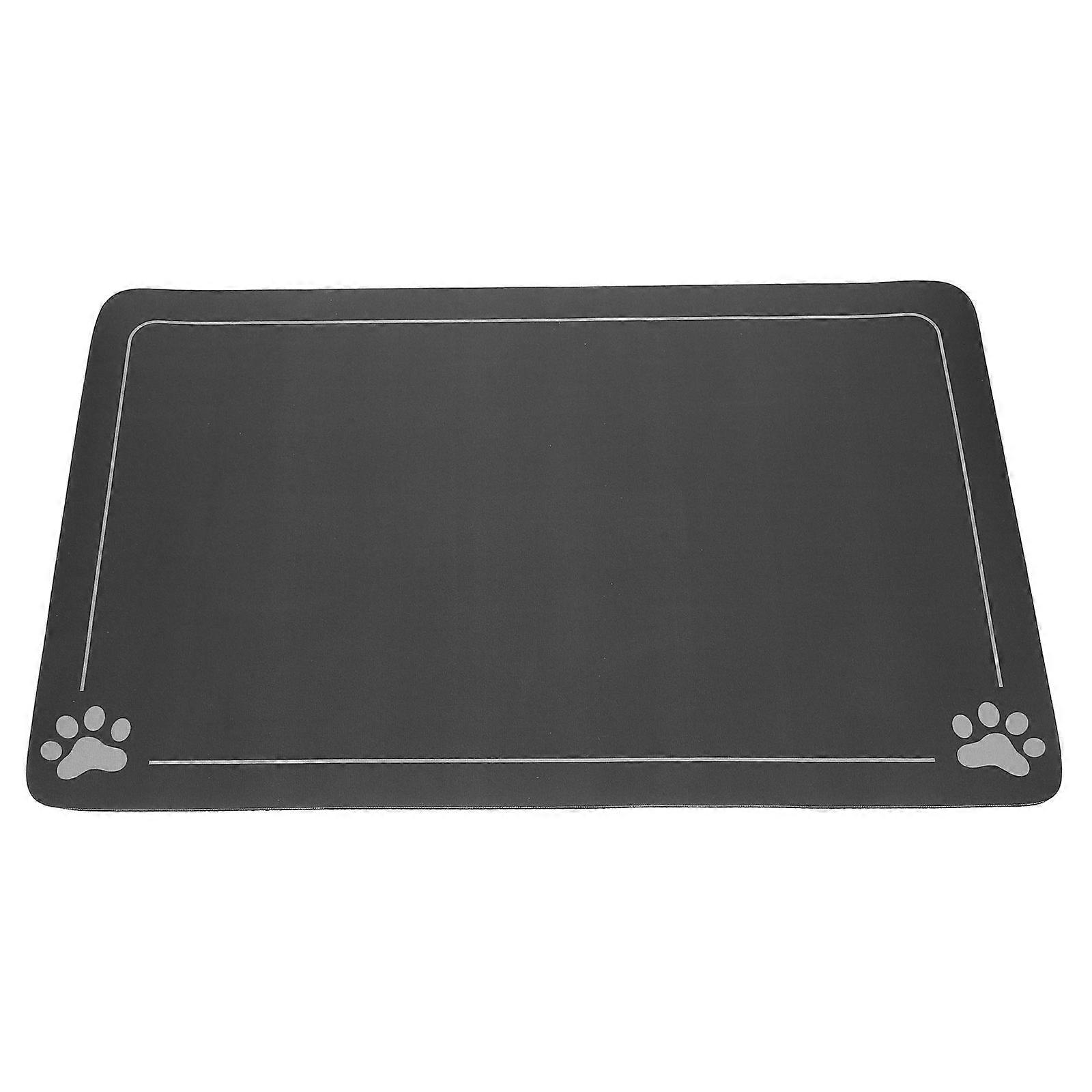 Absorbent Pet Feeding Mat with Nonslip Design for Food Bowls Quick Dry Easy to Clean Black Diatomaceous Mud