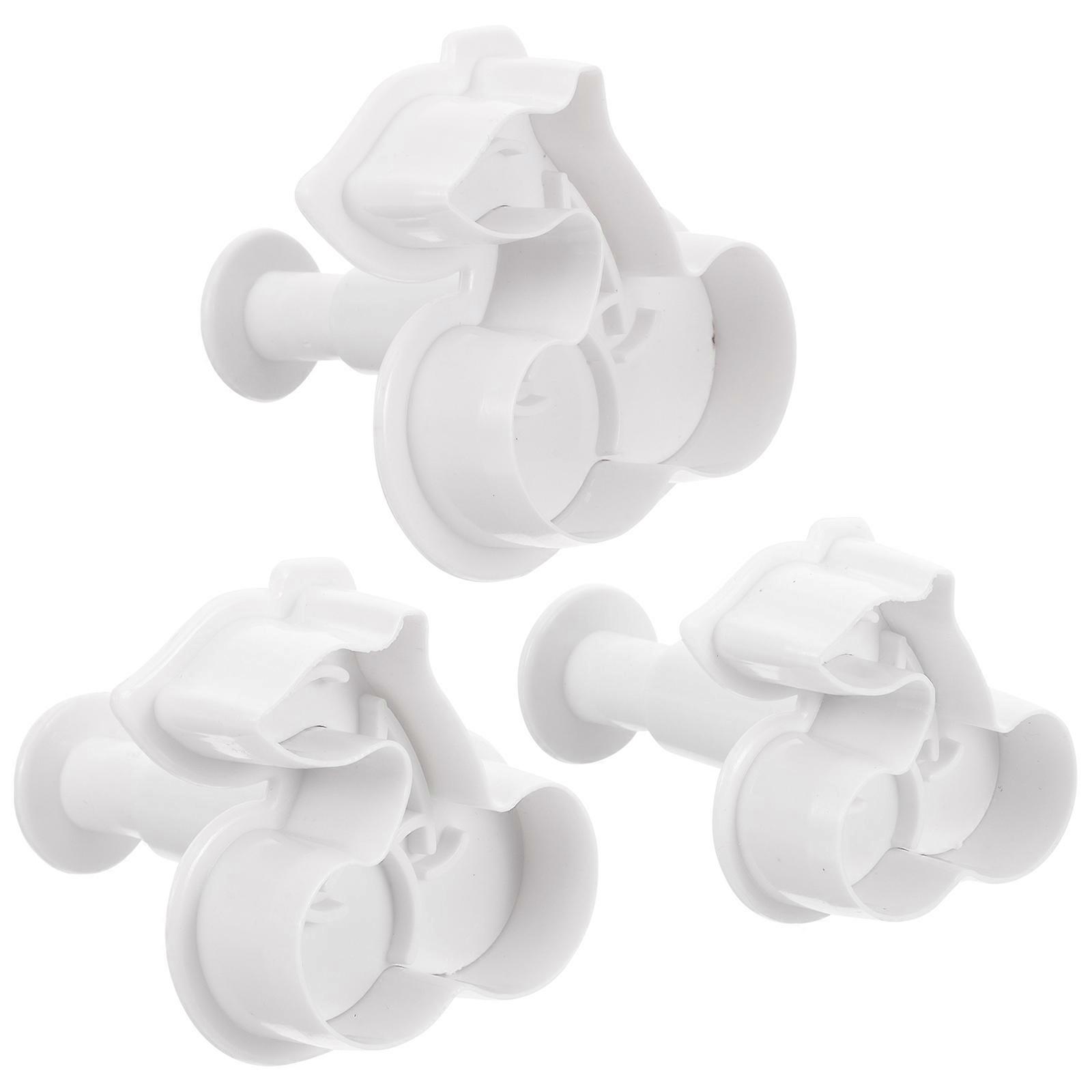 3Pcs Reusable Plastic Cookie Cutters for Baking Accessories Kitchen Bakeries White