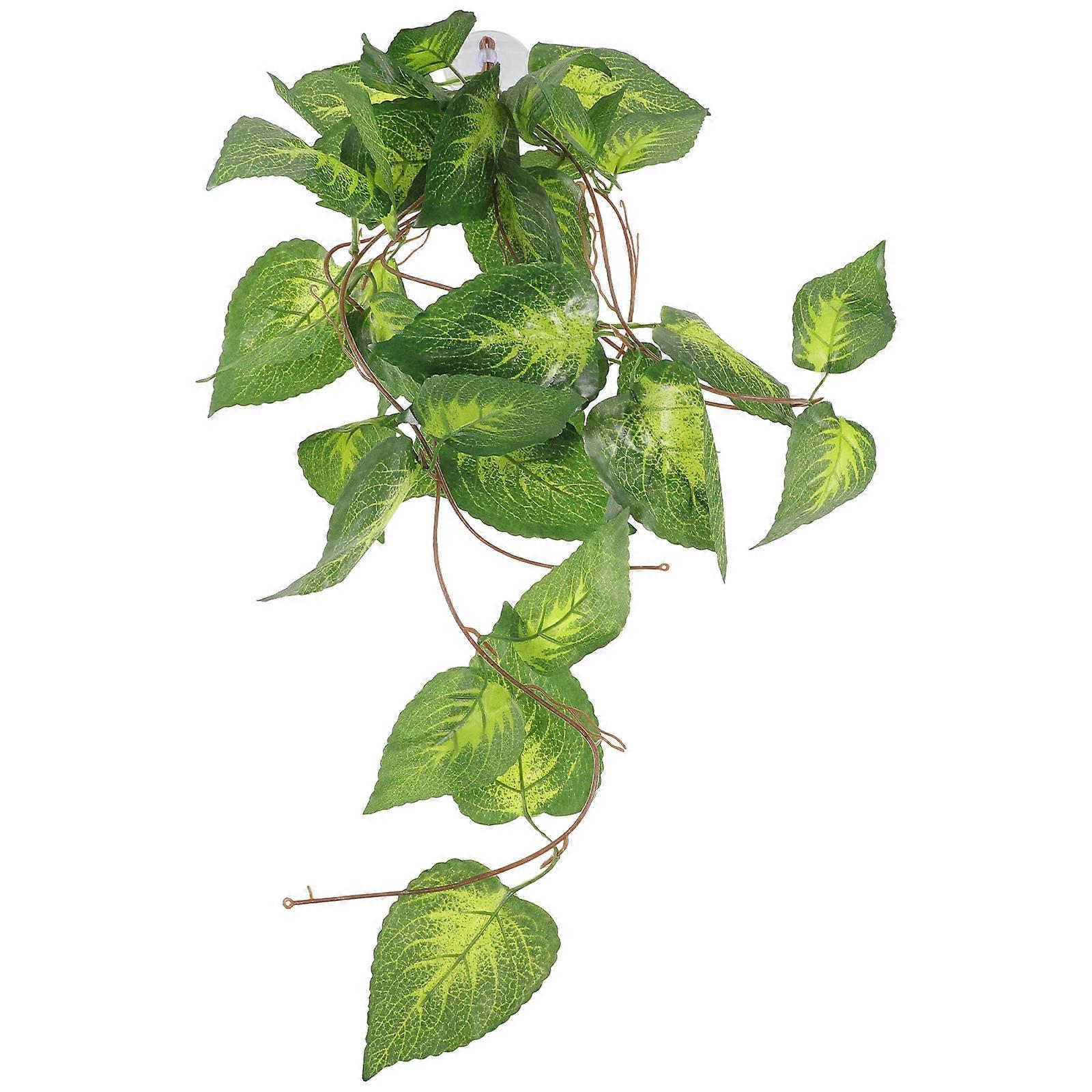 Artificial Plants for Reptiles – Fake Plant Decor for Turtle & Lizard Tanks – Dynamic Habitat Ornament with Suction Base – Safe, Durable Reptile