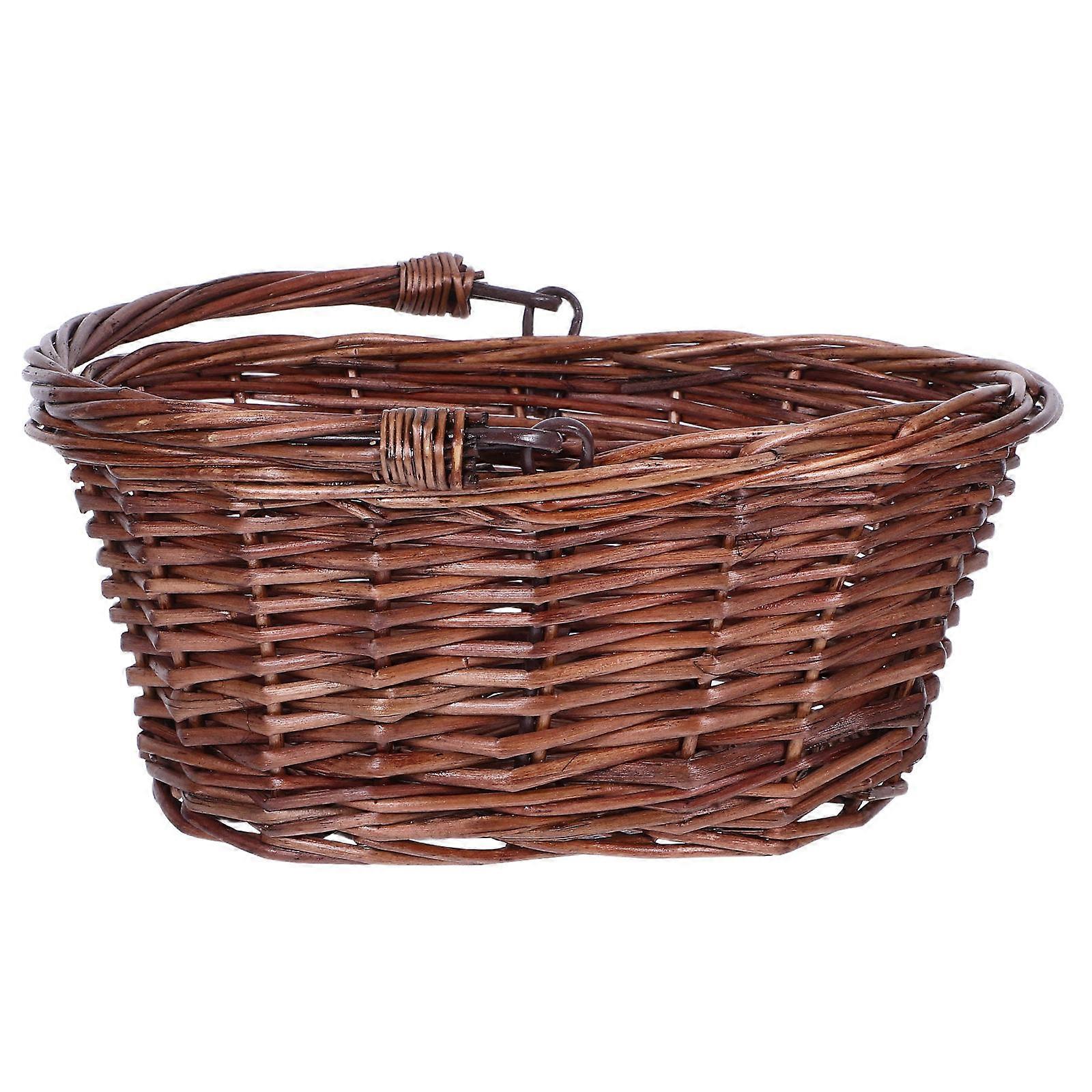 Willow Picnic Basket with Handles Coffee Durable Wicker Large Capacity Basket for Home