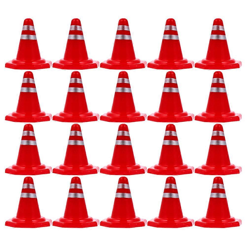 50pcs Plastic Traffic Roadblock Signs and Cones, DIY Sand Table Simulation, Bright Colored Educational Traffic Scene Model