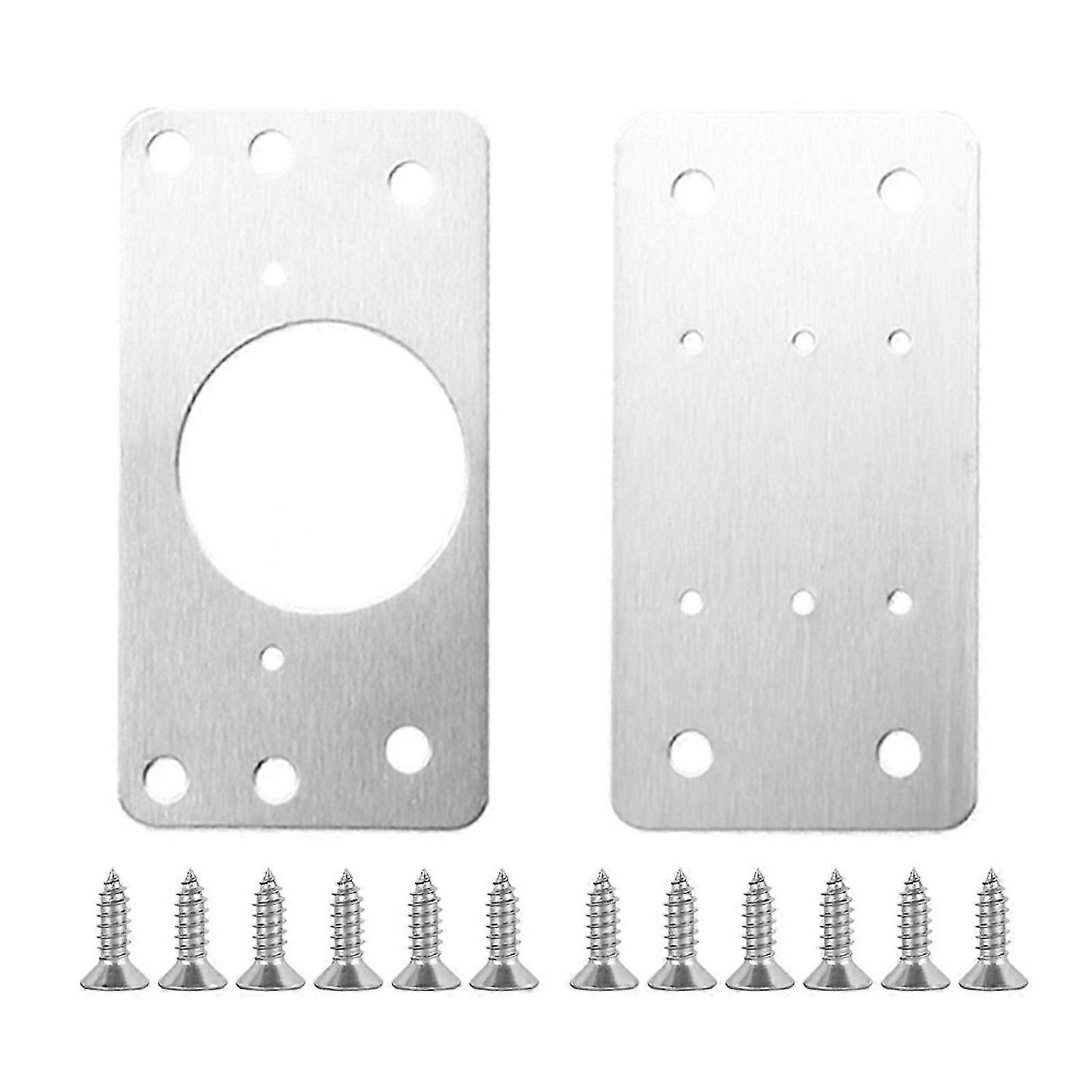 Stainless Steel Kitchen Cupboard Door Hinge Repair Plate - Flat Fixing Brace for Door Protection & Reinforcement