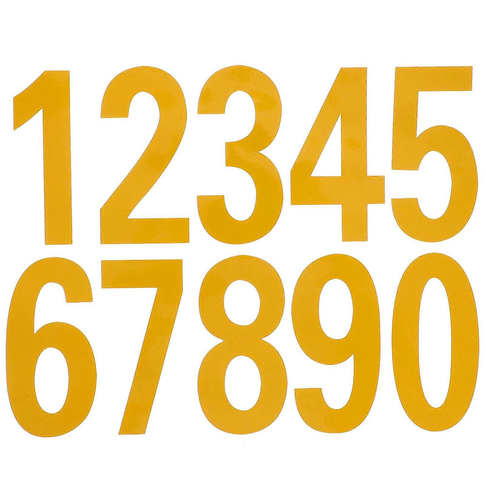 Durable Reflective Mailbox Numbers with SelfAdhesive Design for Outdoor Use Yellow 4 inch