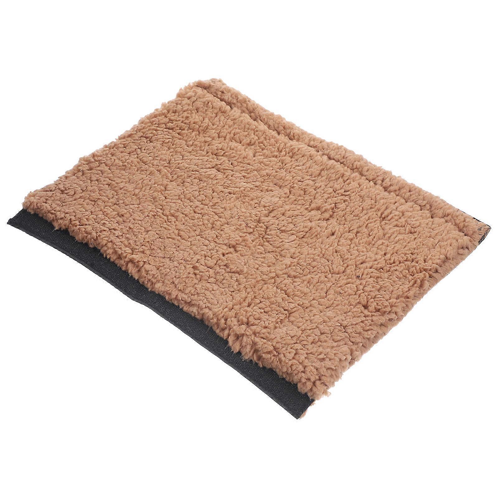 Arm Rest Cover Pair Chair Armrest Plush Protector Office Use Light Brown 33x27cm Anti-Slip 1Pair