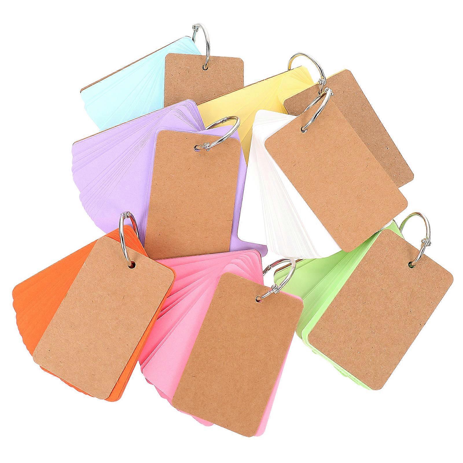 7 Sets Hand Painting Blank Memo Cards for Students Assorted Color Paper Material