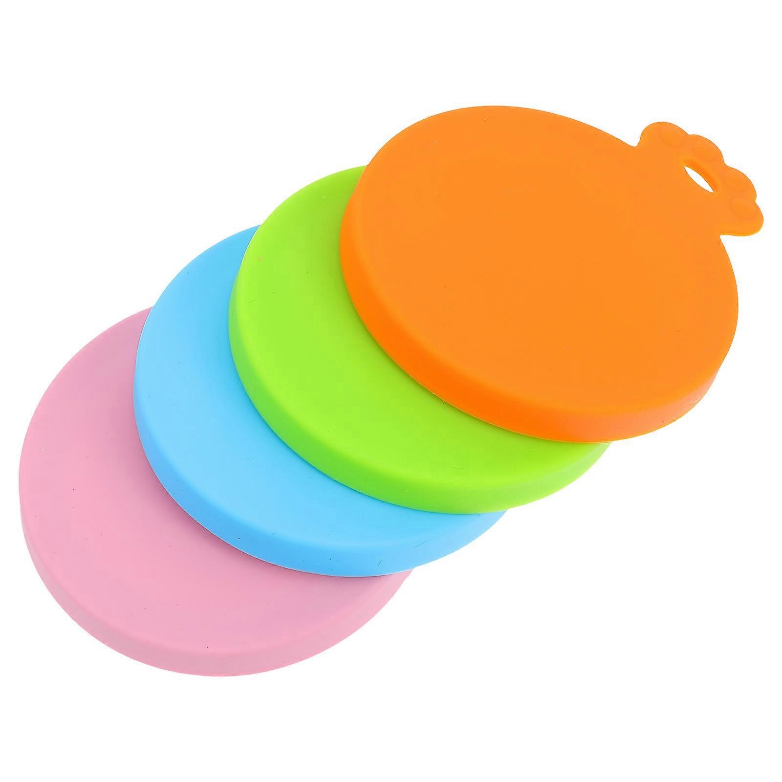 Silicone Pet Food Can Covers for Home Assorted Color 4pcs Sealing Lids for Freshness