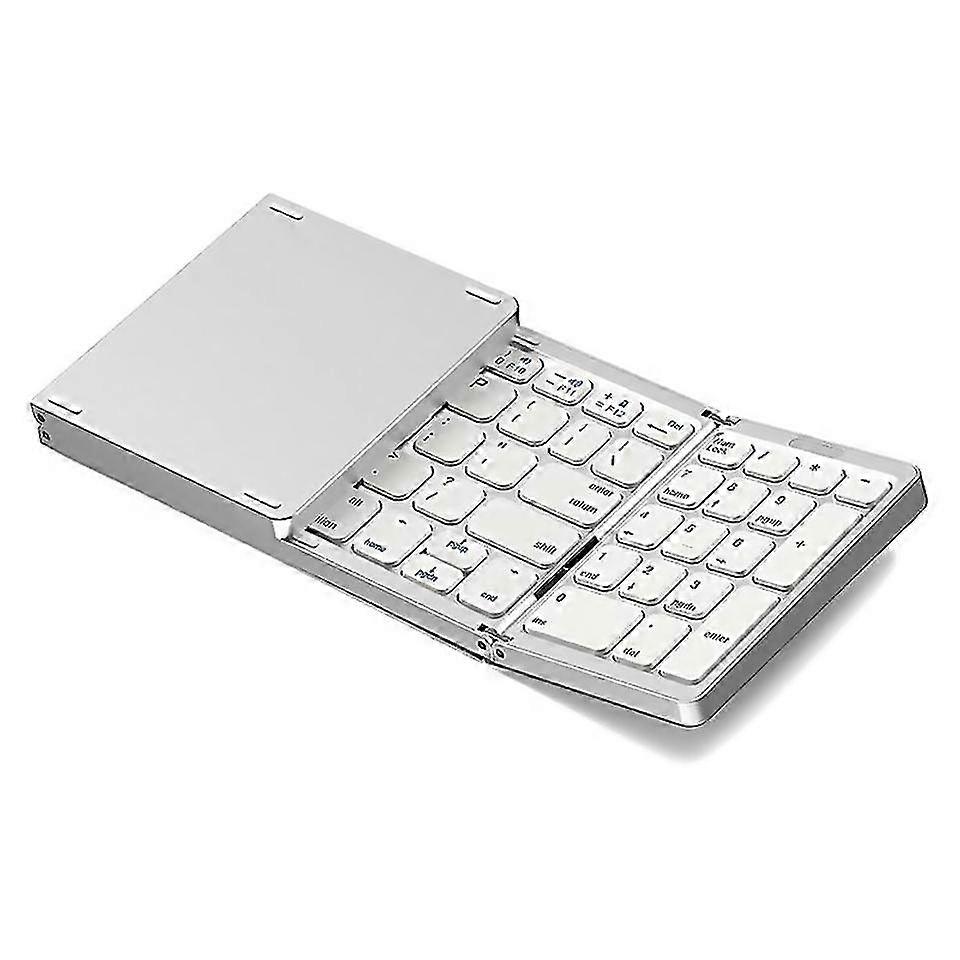 Foldable Bluetooth Keyboardusb Rechargeable Wireless Keyboard Uk Silver