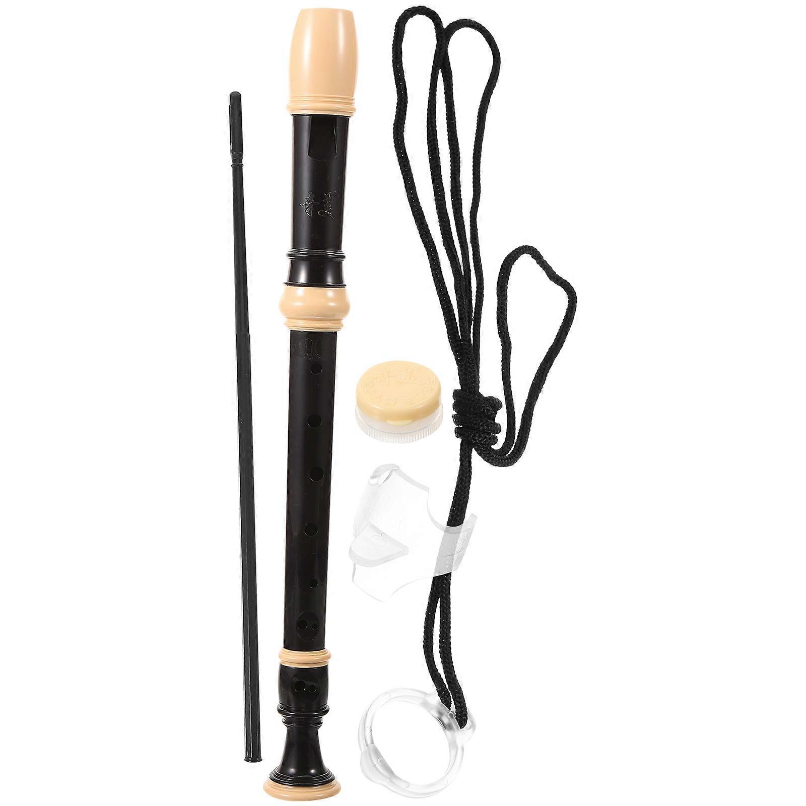 1 Set Plastic 8 Hole Clarinet for Kids Soprano Recorder Instrument with Cleaner and Carrying Bag 8 Hole Flute