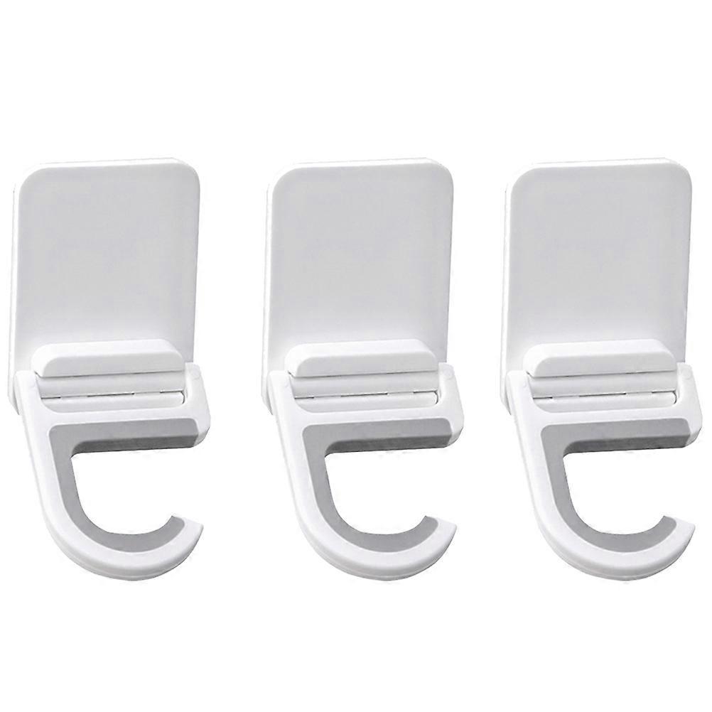 3pcs Wall mounted Adhesive Mop Hooks No Punching Needed for Home Bathroom White