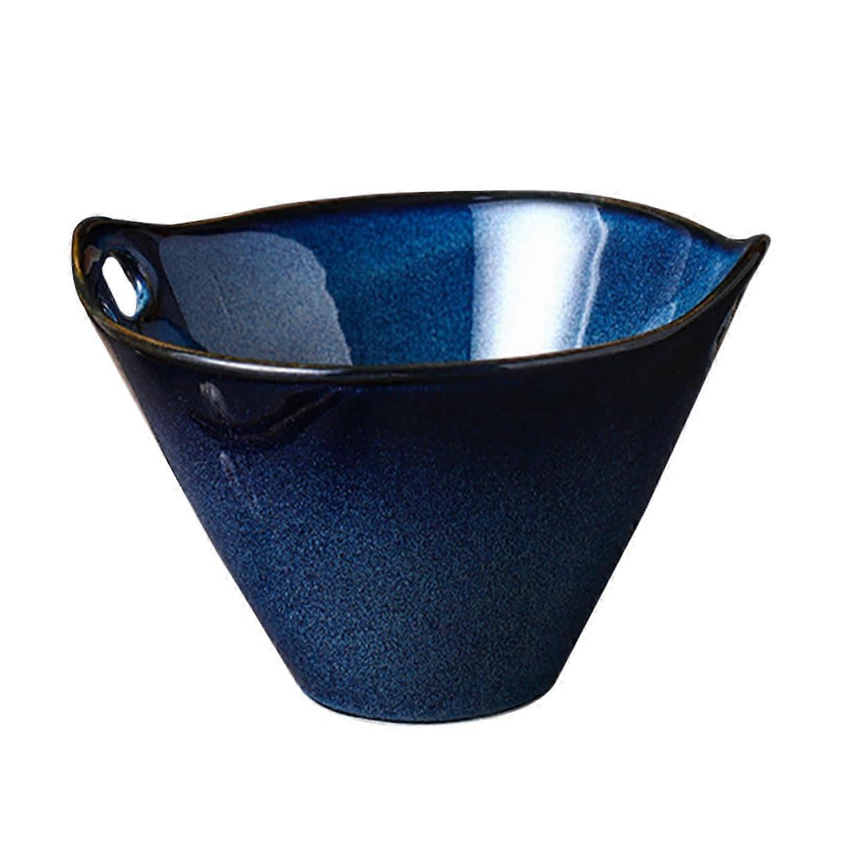 Decorative pasta bowl in retro style, large ramen bowl set for use on the table