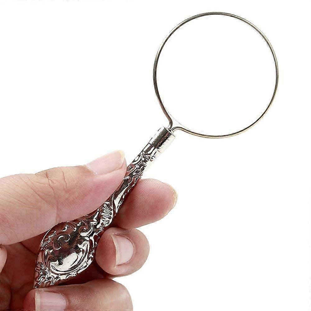 Lupe, Education, Research, Carved Magnifier, 5x HandEngraved Handle Magnifier, 45 mm Diameter, Optical Glass Lens, Delicate and Compact