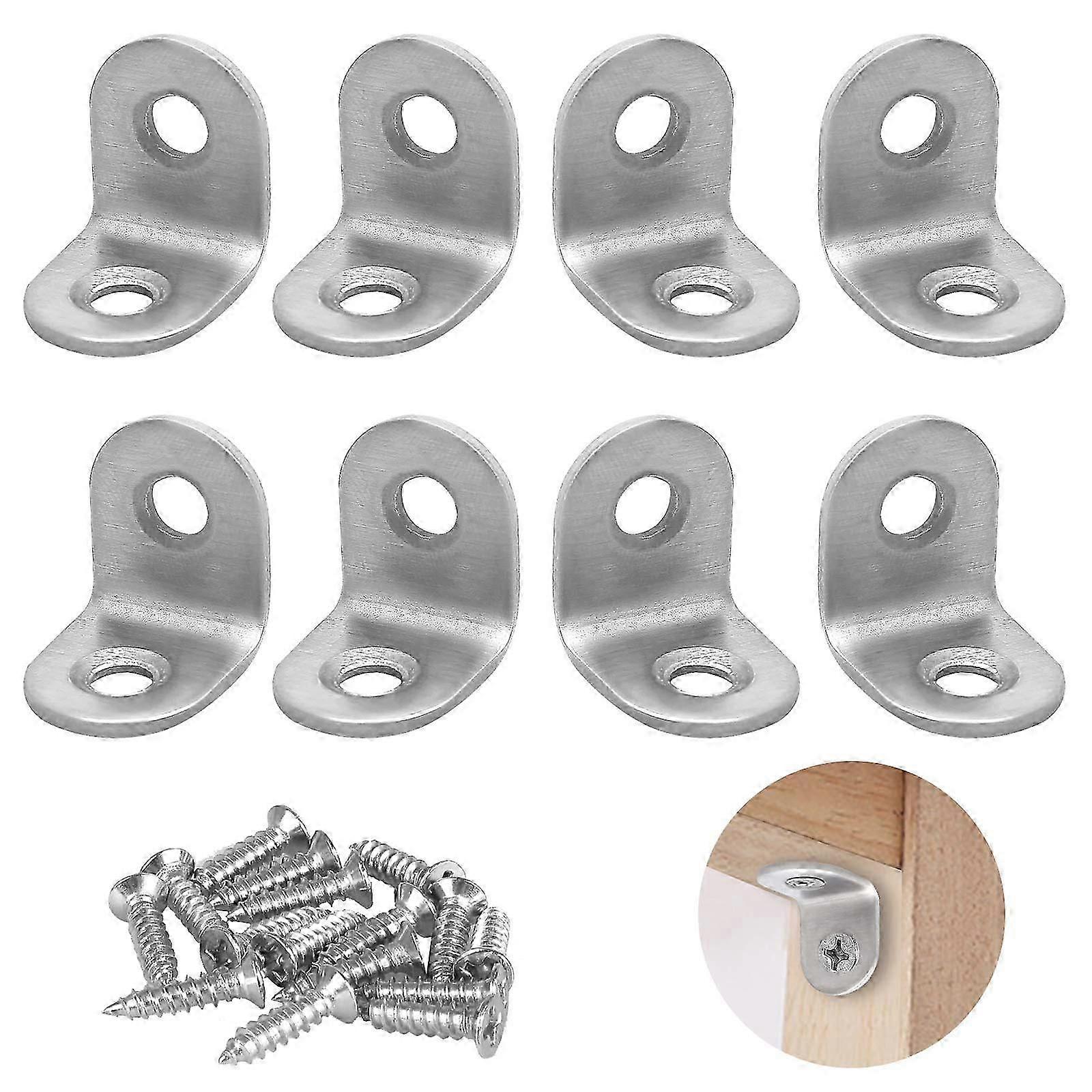 Small Brackets, 8PCS L Brackets, Small L Shaped Brackets, 20mm Right Angle Brackets with Screws