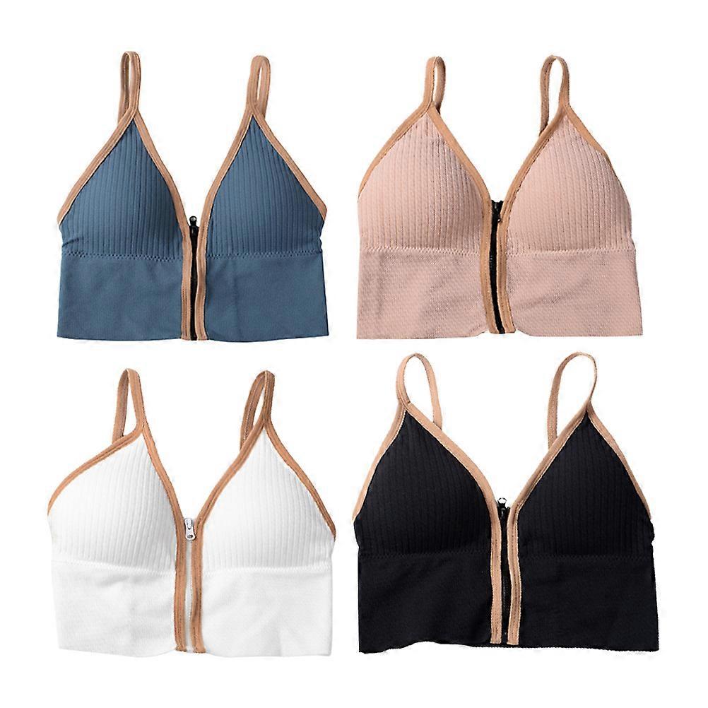 Fashion Tight Vest for Women Use Black Nylon Sleeveless Camisole Lightweight Comfortable 4 Pieces