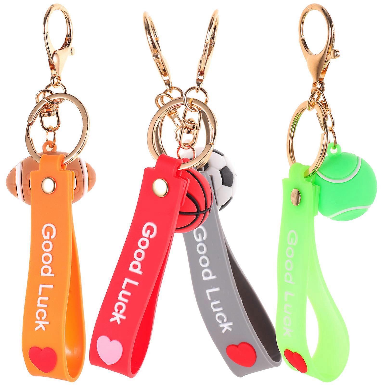 Sport Keyring For School Events In Assorted Color 4Pcs Keychain For Small Objects