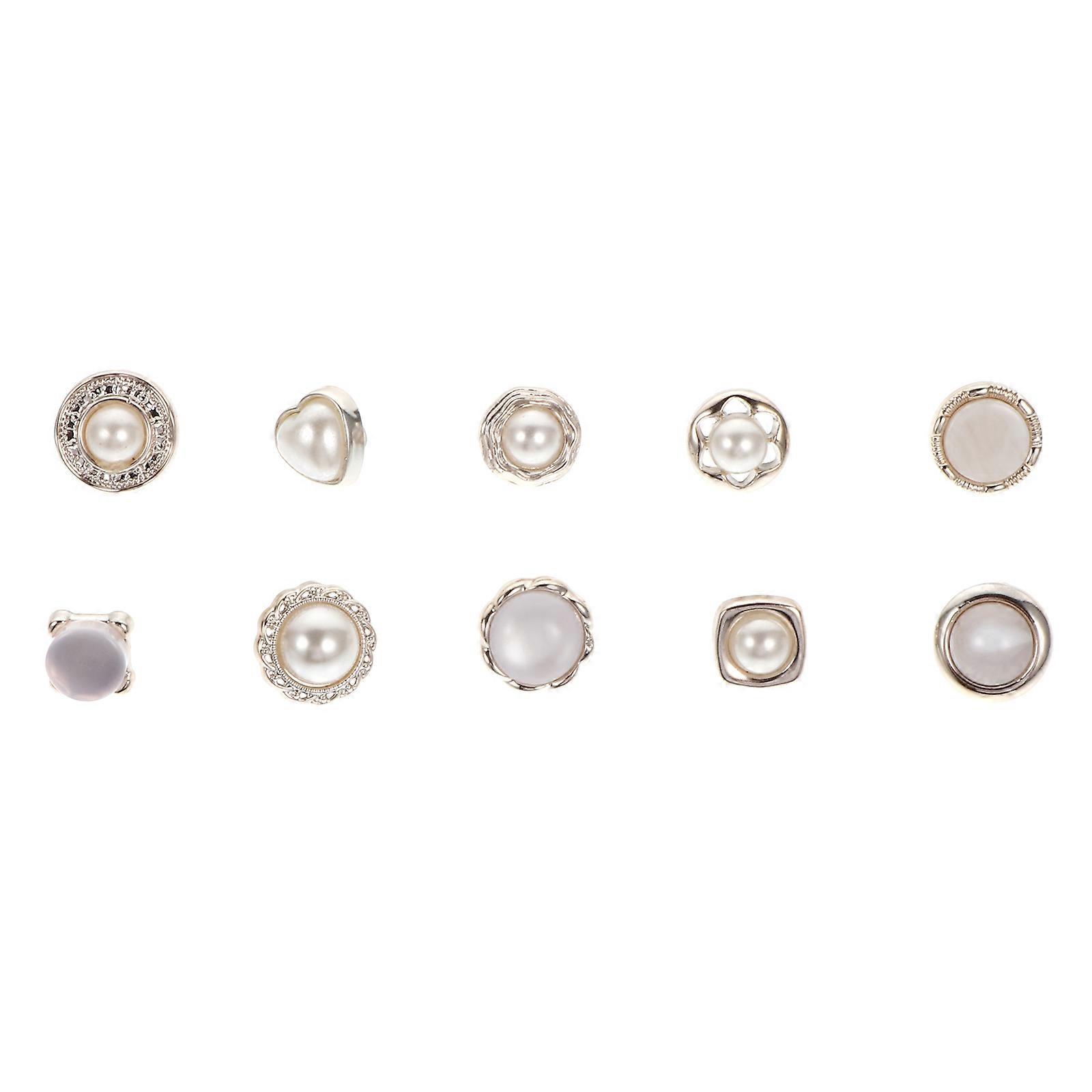 Chic Style 40 Pcs Metal Pearl Buttons Suitable For Sewing Clothing Jackets And Custom Projects