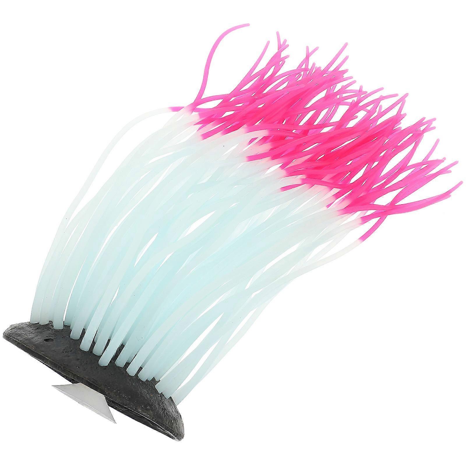 Luminous Silicone Sea Anemone Ornament for Aquarium Decoration 2pcs