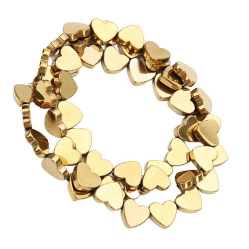 50 قطعة من الخرز الكريستال الذهبي شكل قلب مجوف لإكسسوارات المجوهرات DIY قلادة سوار 8 مم