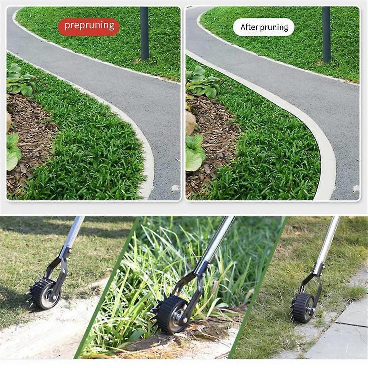 Edger Lawn Tool, Hand Manual Lawn Edger, Wheel Rotary Trimmer Grass Edger Shear for Garden Sidewalk ( 1.6m)