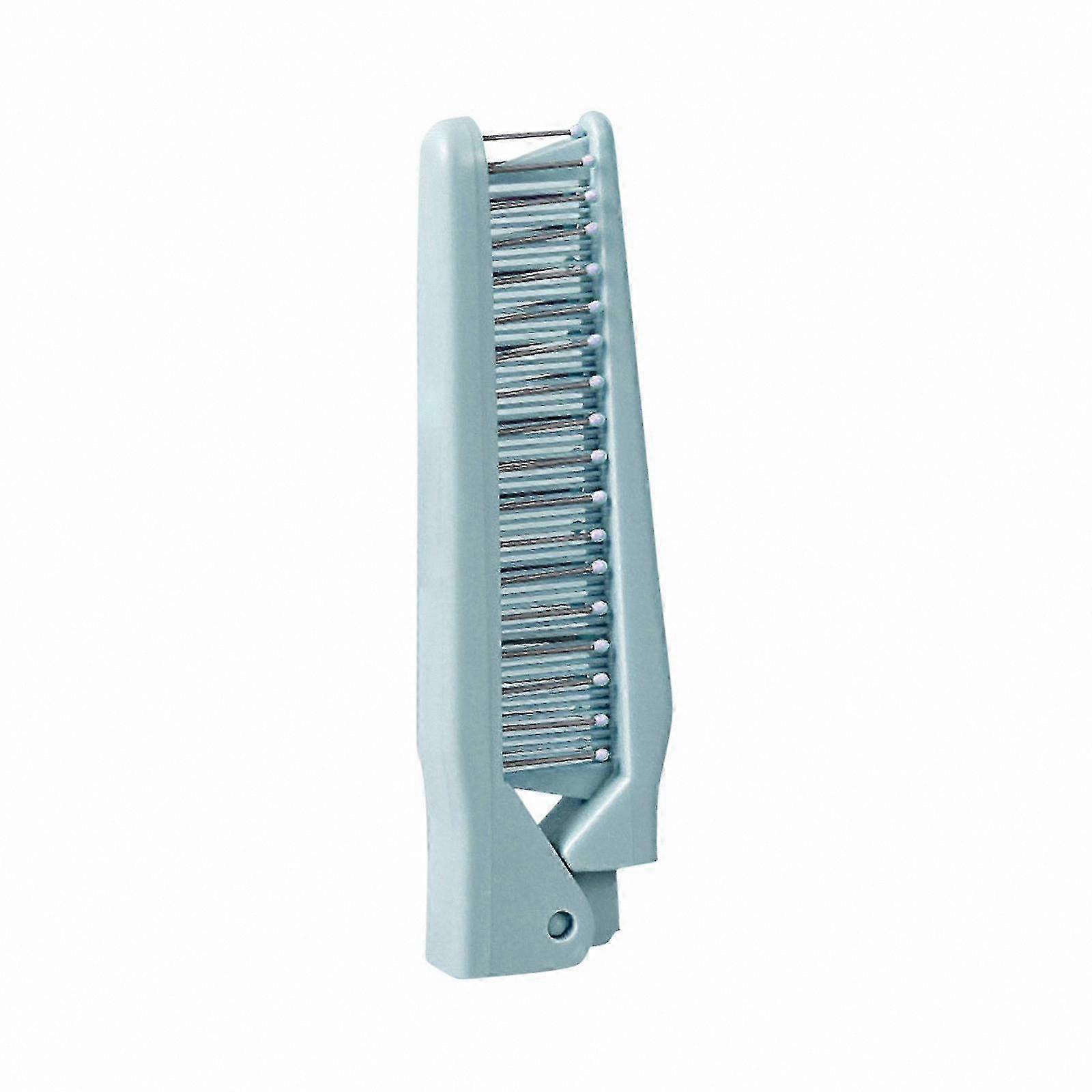 Compact Travel Hair Brush with Dual-Sided Comb and Massage Function Plastic Folding Pocket Comb for On-the-Go Use
