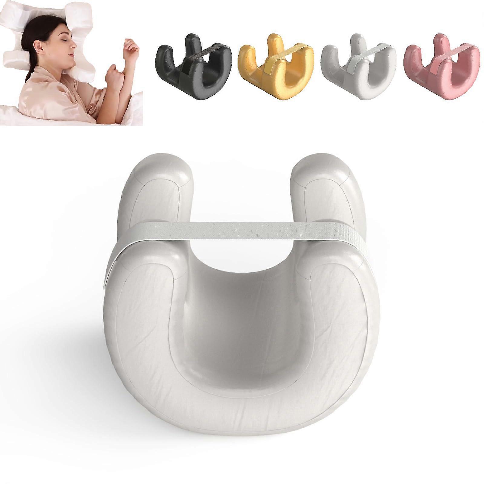 Face Pillow, Silk Fabric, Memory Foam, AntiWrinkle, Beauty Pillow for Side Back Sleeping White