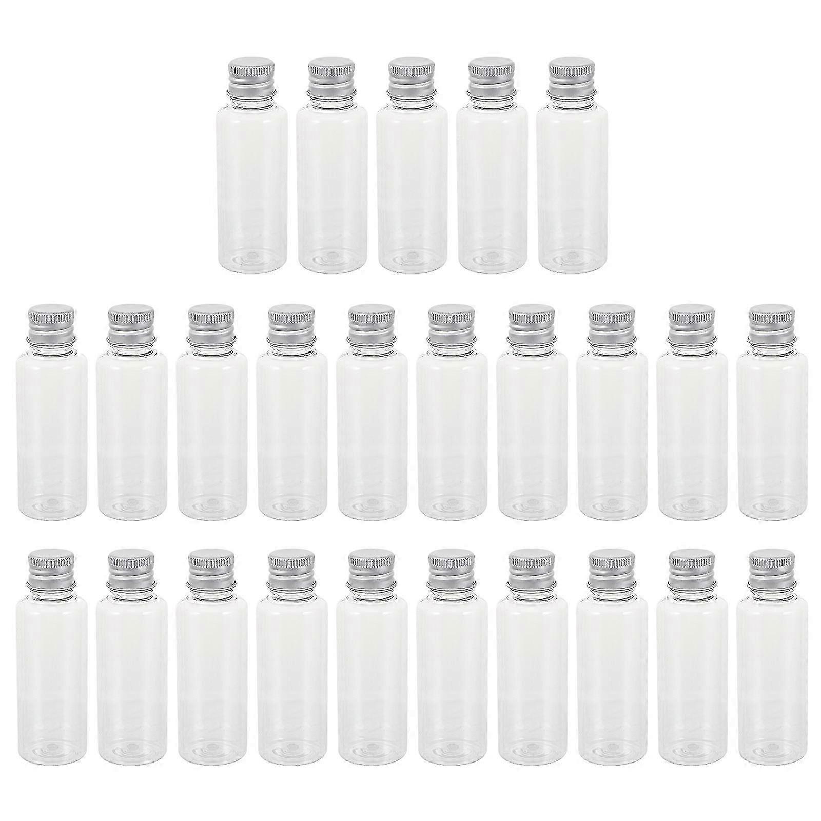 25Pack Plastic Bottles with Aluminum Caps Transparent for Travel and DIY Projects 40ml Storage