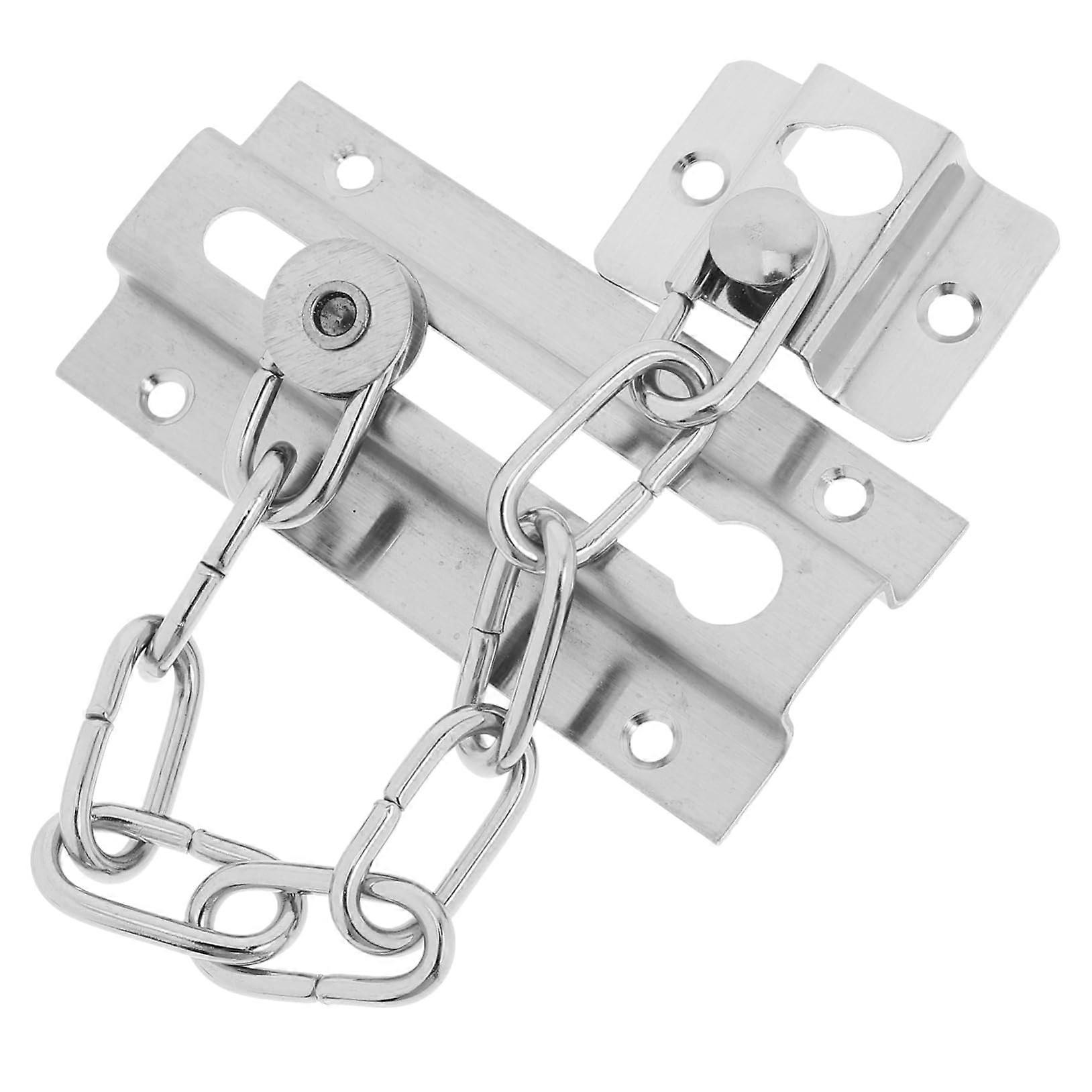 Door Chain Lock With Security Spring, Robust Anti-Theft Chain For Hotel Room Doors And Cabinets, Screws Included