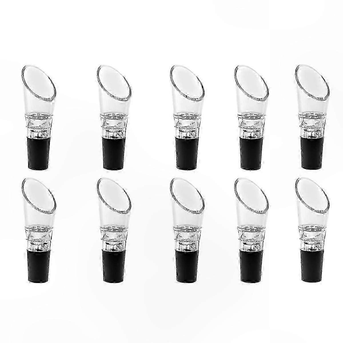 Wine Pourer Aerator Set, 10-Pack Decanting Spout with Stopper for Bottles