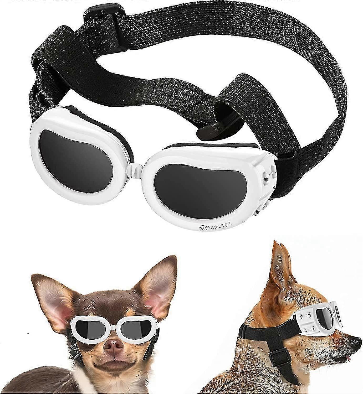 Small Dog Sunglasses Uv Protection Goggles Eye Wear Protection With Adjustable Strap Water