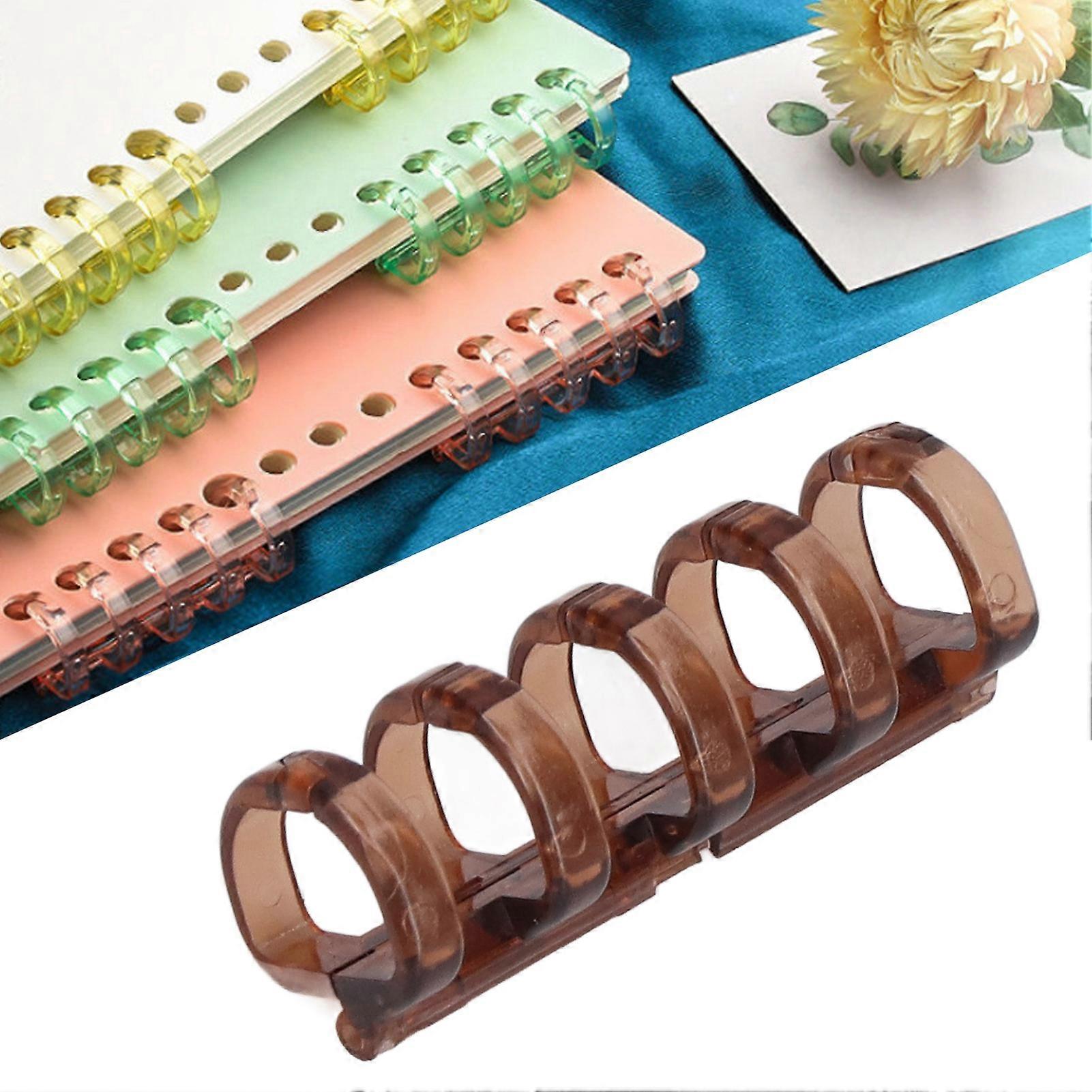 20 Stück bernsteingelb 11 mm Kunststoff-Binderinge, Kapazität 60 Blatt