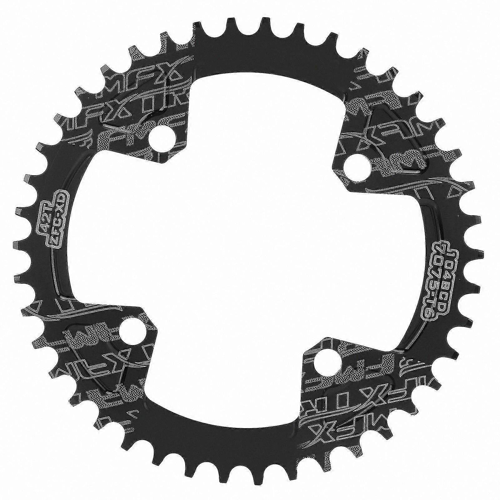42T MTB Bicycle Chainring, Aluminum Alloy Positive & Negative, 104BCD Crankset Compatible Replacement for Mountain Bikes