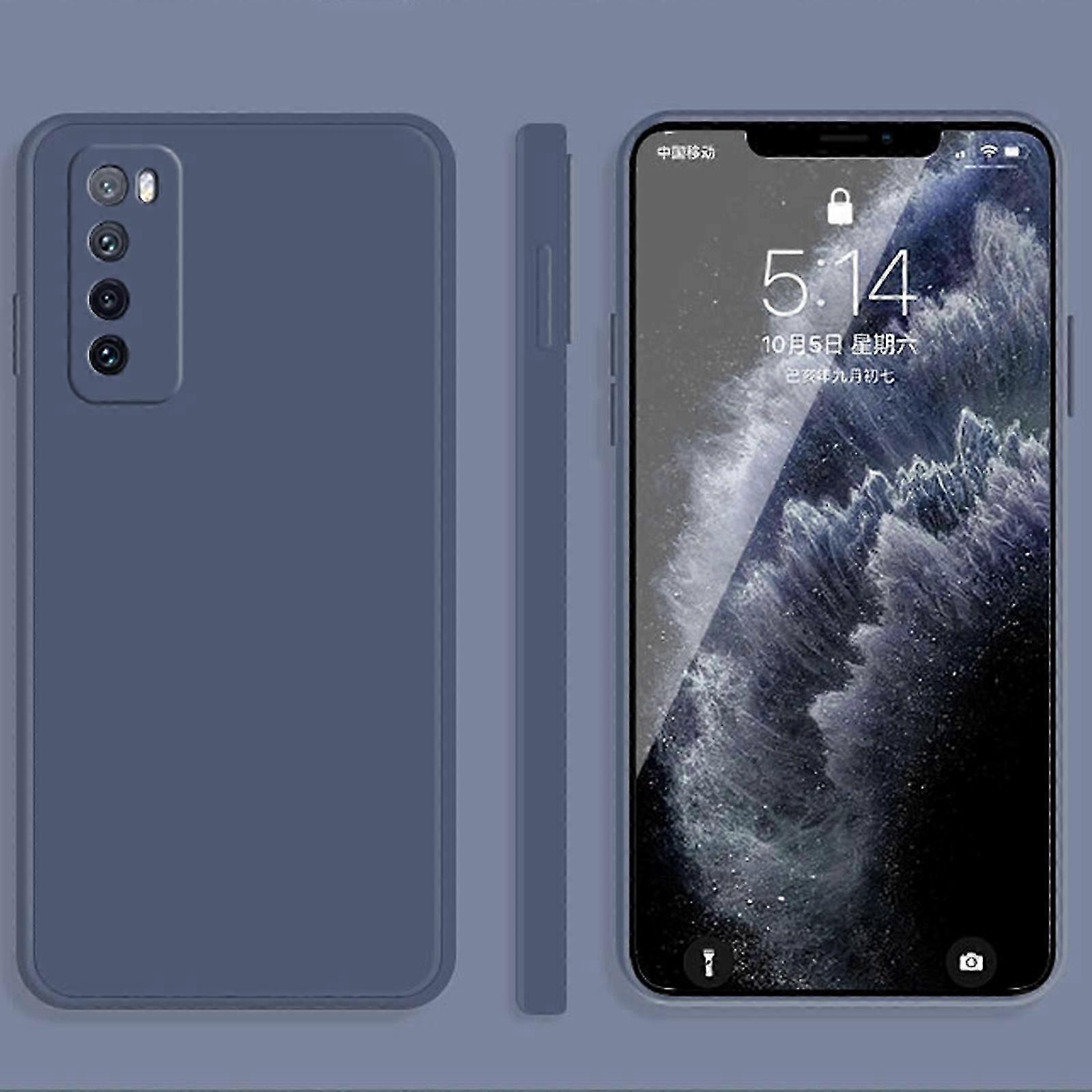 Solid Color Imitation Liquid Silicone Straight Edge Dropproof Full Coverage Protective Case Accessory For Huawei Nova 7 5g Models
