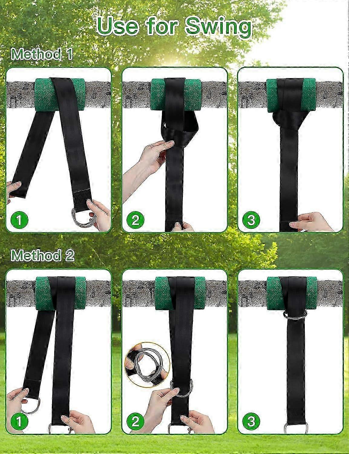 أرجوحة شبكية شديدة التحمل 150 تعليق مع حلقة D - خطافان حلقة تسلق - أقصى حمولة 500 كجم ، حبال حبل لأرجوحة الحديقة ، Hammo