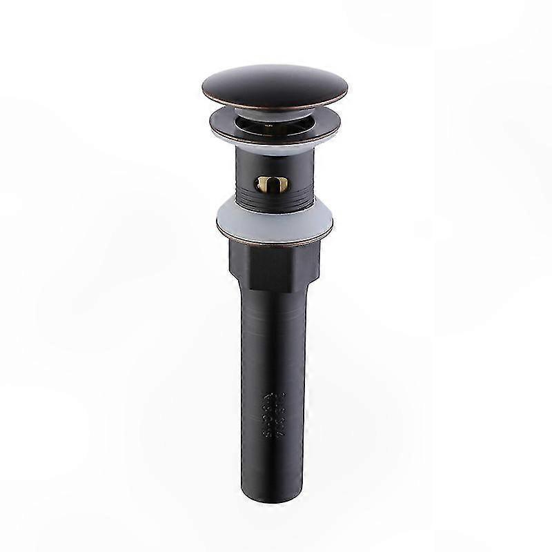 Matte Black Sink Drain with Anti-Clog Hair Catcher and Overflow Plug for Bathroom Use