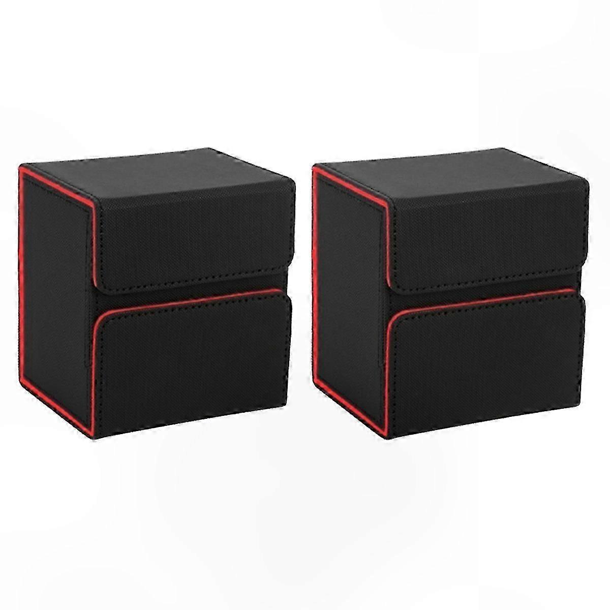 Large Capacity Portable Storage Box for Tabletop Games, Card Protector, Black and Orange