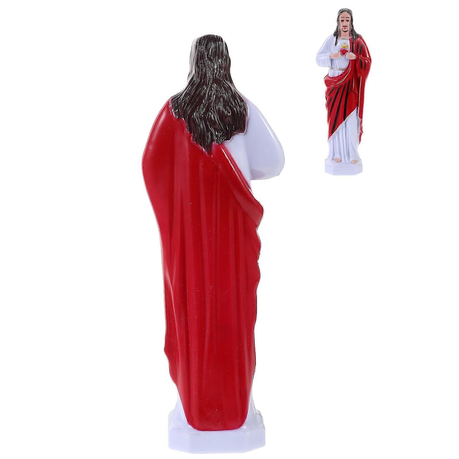 Red Jesus Statue for Decoration Safe Convenient Reusable Lightweight Plastic