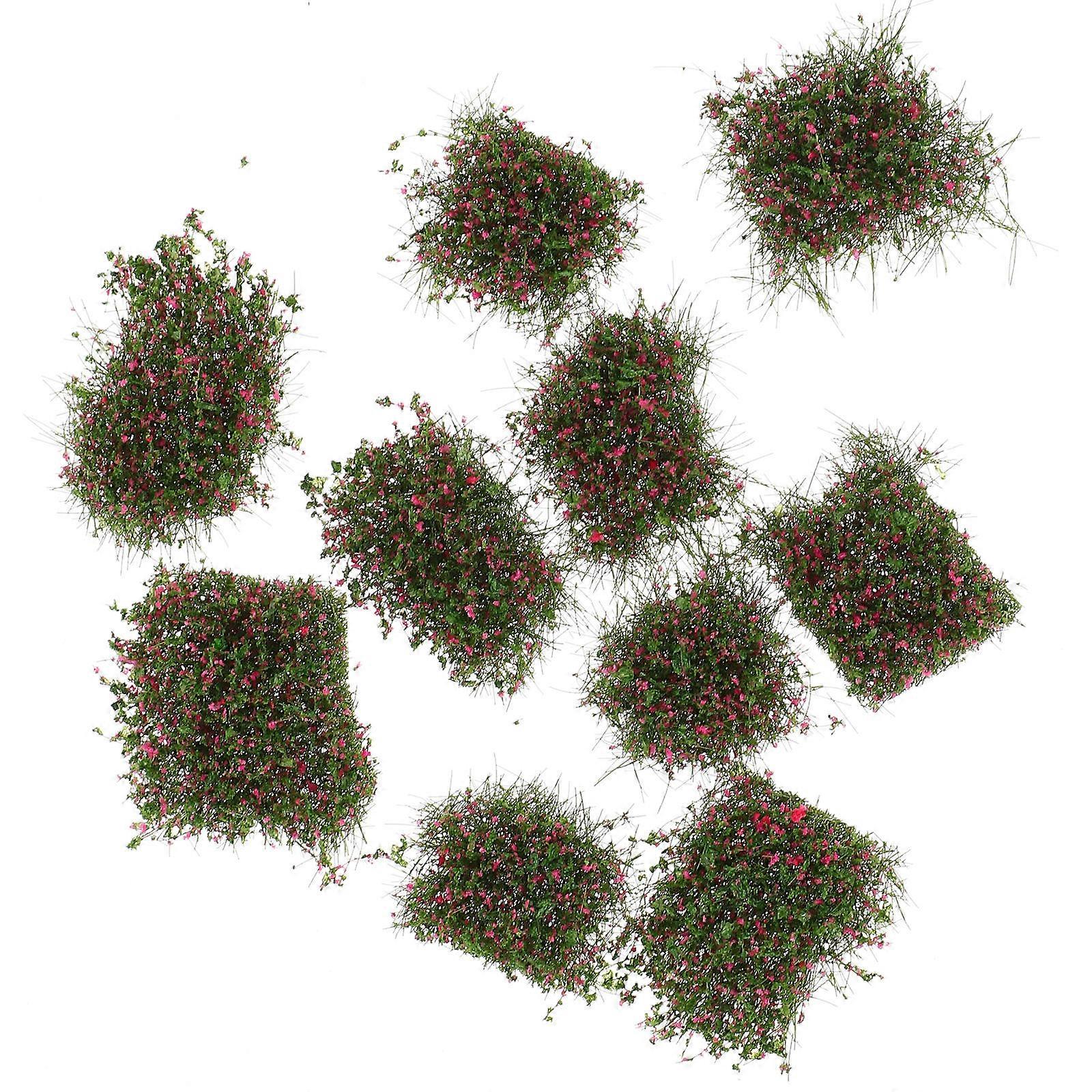 Artificial Grass for Decoration Modeling Materials Rosy Plastic Material Scene Decor Diy 10Pcs