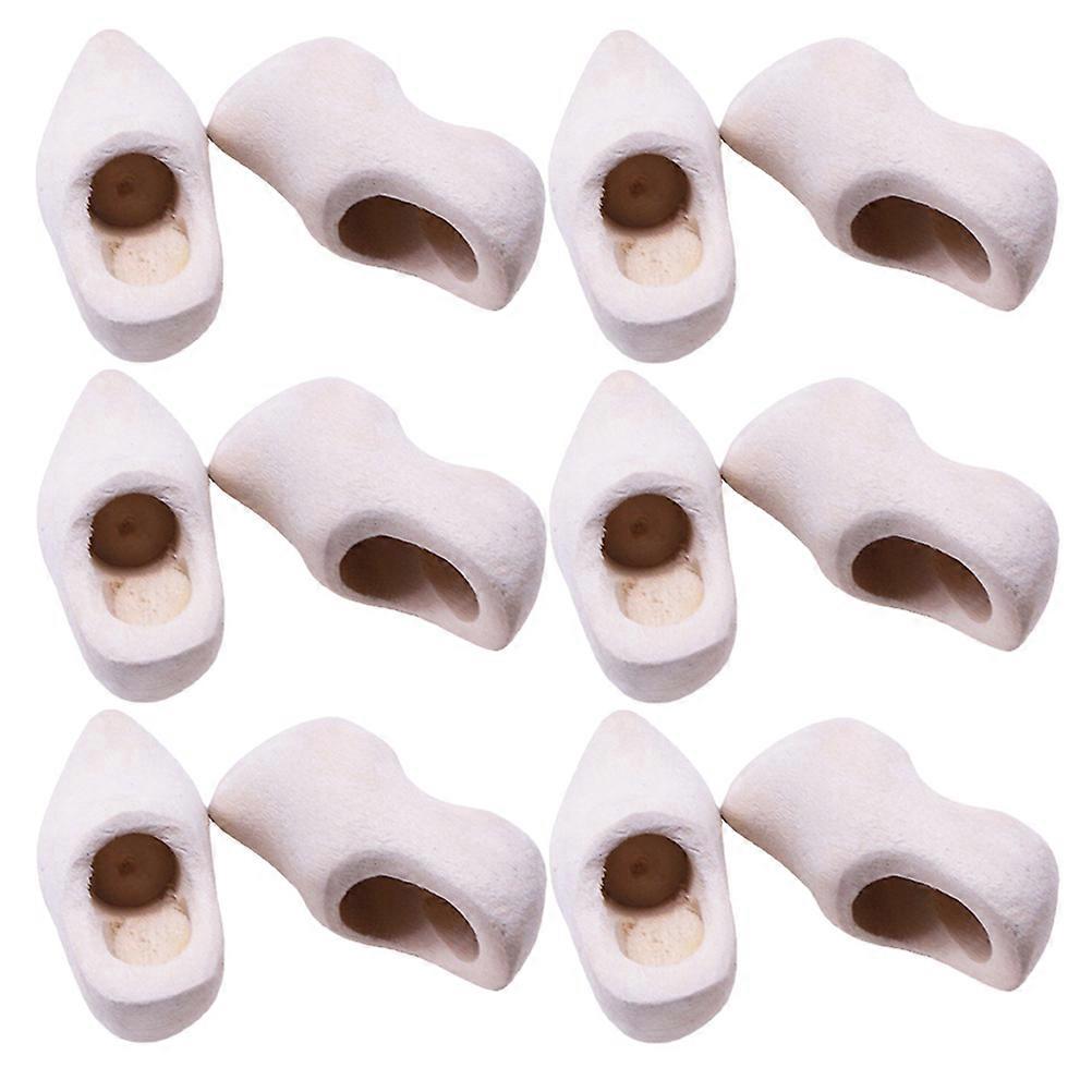 Diy Mini Wood Shoes 6 Pairs Miniature Wooden Clogs for Parents-Child Activities in Light Yellow Material for Unique Decor