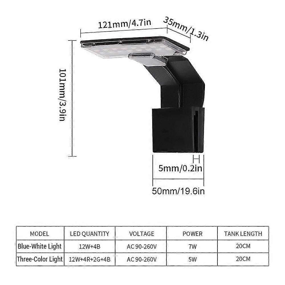 LED Fish Tank Light Mini Ultra-thin Clip-on Aquarium Lighting High Brightness Clip-on Light for Water Plants Energy Efficient