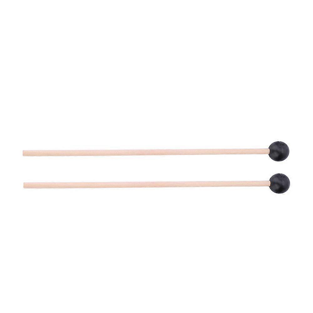 1 Pair Keyboard Marimba Mallets Smooth Wooden Handle Rubber Mallets Instrument Accessory