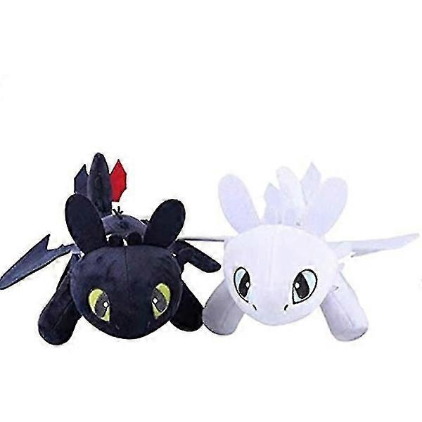 2 pcs/ set How to Train Your Dragon 3 Toothless Light Night Fury Soft Toy 27cm A, plush toy