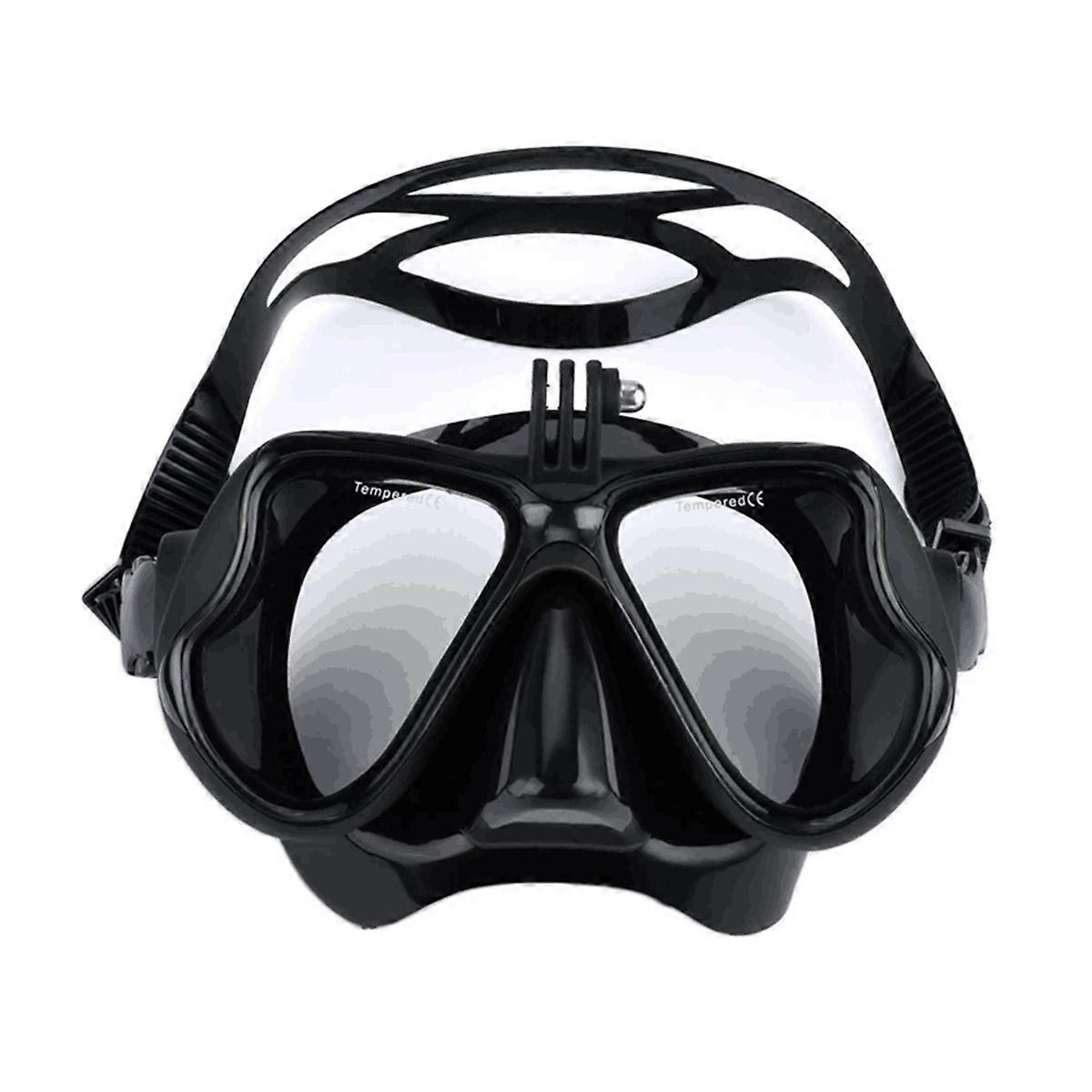 Professional Underwater Mask Camera Diving Mask Swimming Goggles Snorkel Scuba Diving Camera Holder for Black