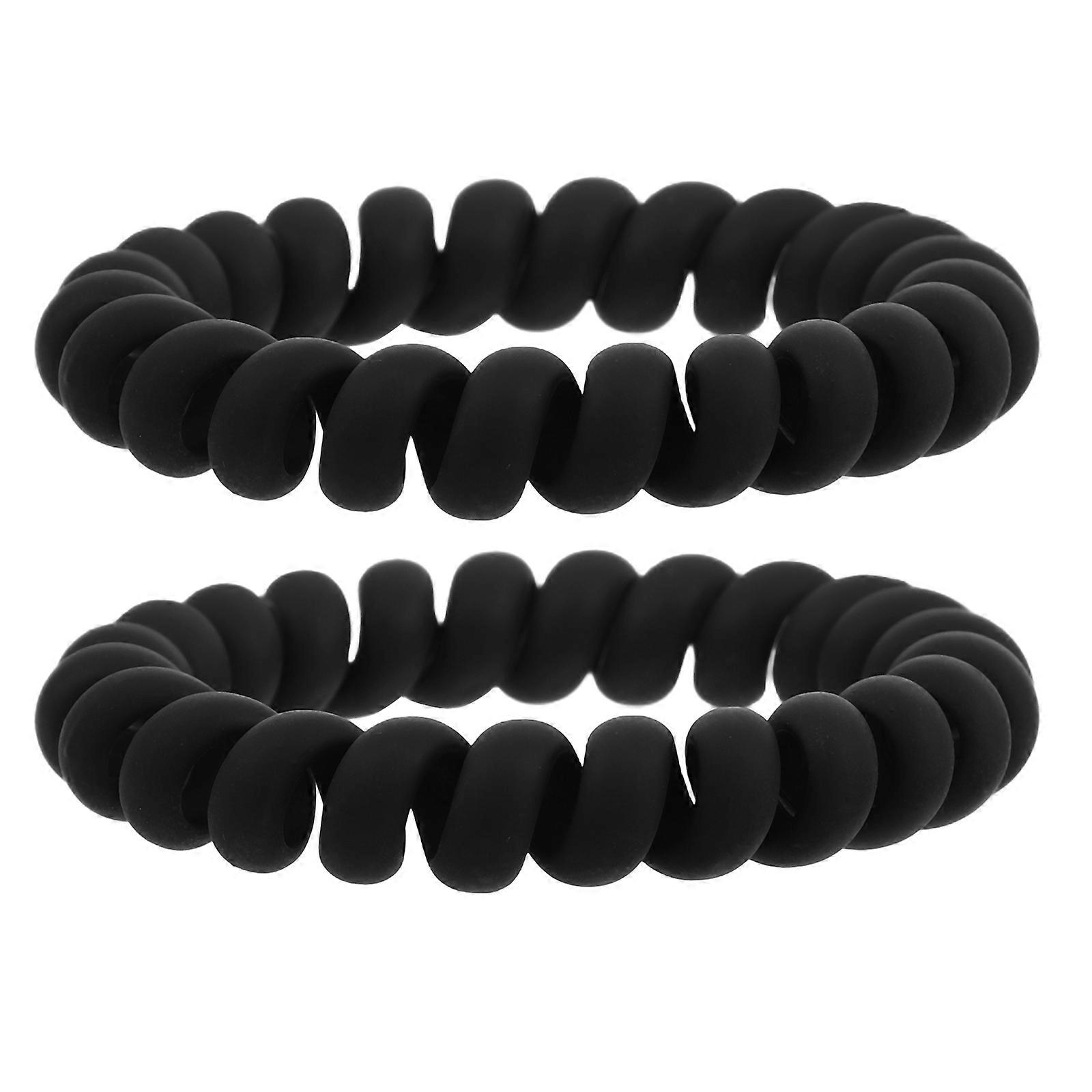 Plastic Hair Ties Spiral Hair Coils Styling Accessories Secure Hold Various Activities 2Set