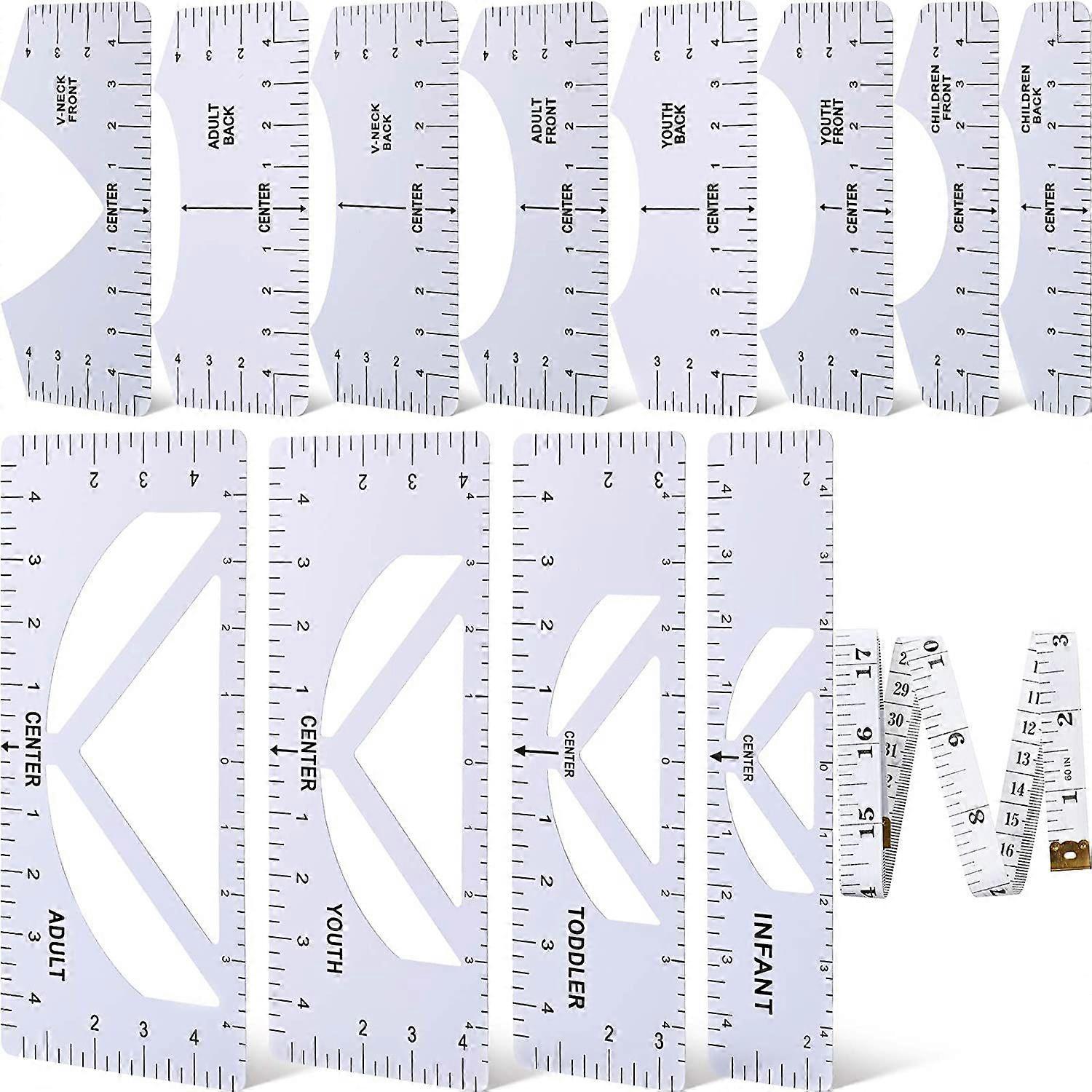 13 Pieces -Shirt Ruler Guide Set,-Shirt Ruler Tool,DIY Printing Rulers for Heat Press -Shirt Design