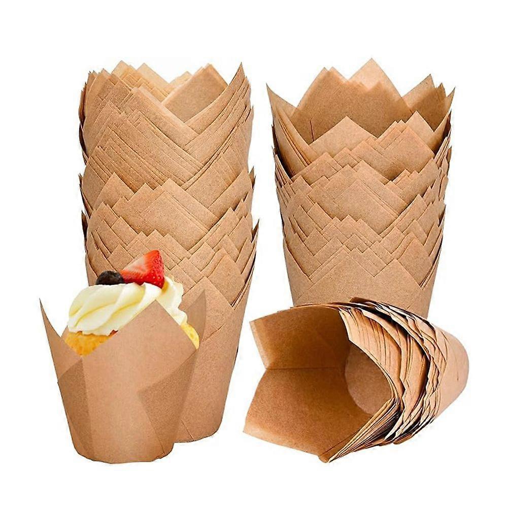 Tulip Cupcake Trays Food Grade Oil Paper Cupcake Trays Standard Tulip Cupcake Trays Suitable for Various Festivals
