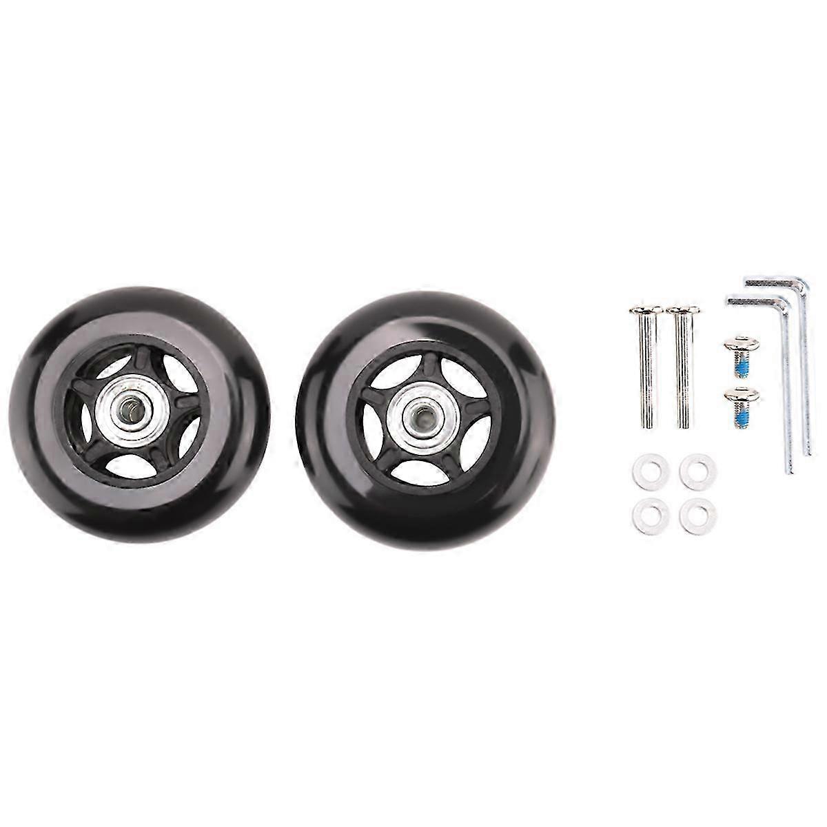 2 set med reservhjul för resväskor, ytterdiameter 80 mm