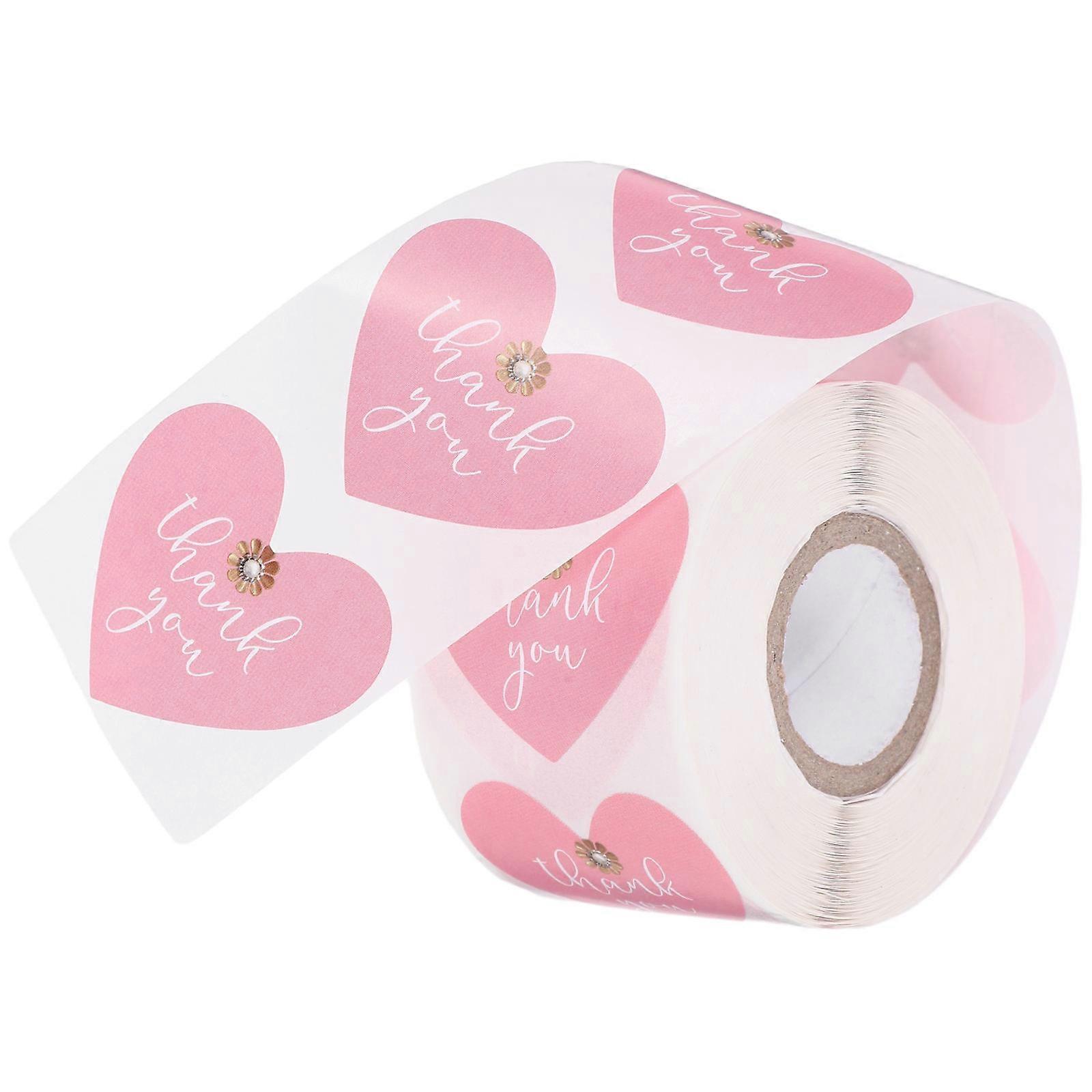 Pink Envelope Stickers Heart Stickers for Decoration 1 Roll