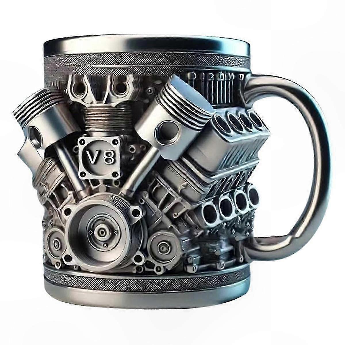 Customizable Stainless Steel Engine Mug for Car Enthusiasts