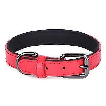 Weiches und gepolstertes atmungsaktives Hundehalsband aus Leder 2,0 * 40 cm